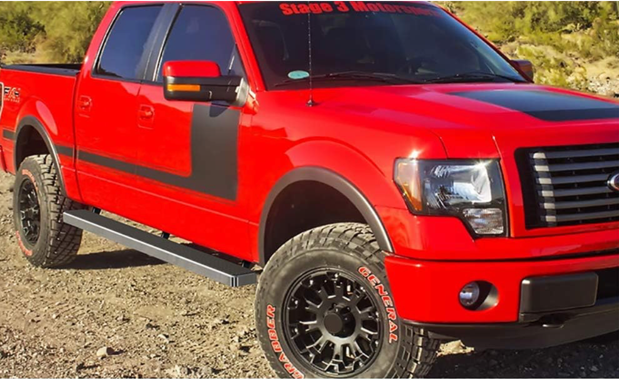 2009–2014 Ford F-150 Crew Cab 6" Chrome/Black Running Boards – Side Steps Estribos